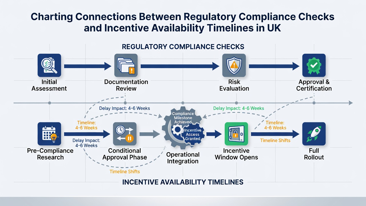 Timeline graphic showing compliance checkpoints aligned with incentive release dates for UK players