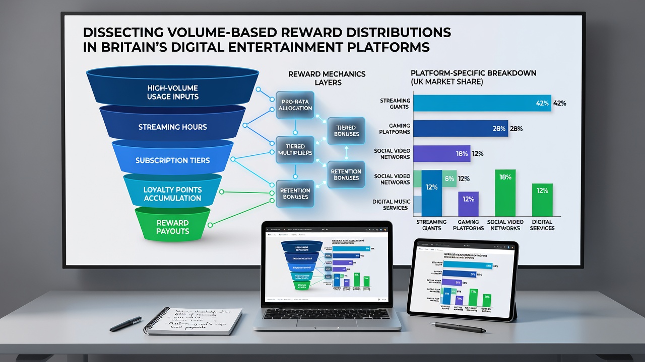 Chart displaying wager volume trends and corresponding reward distribution rates on British entertainment platforms